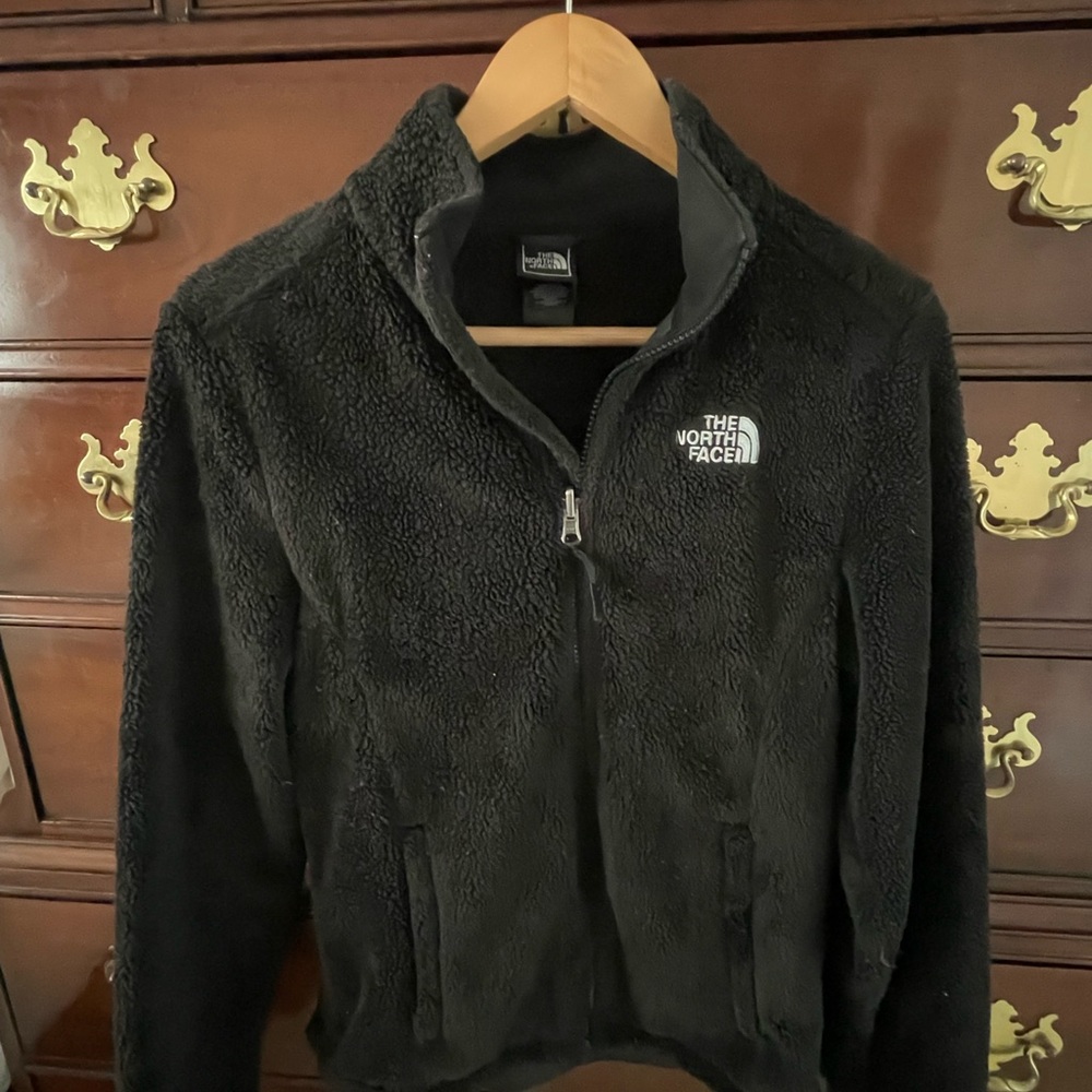 North Face soft black fleece jacket, women’s size small.